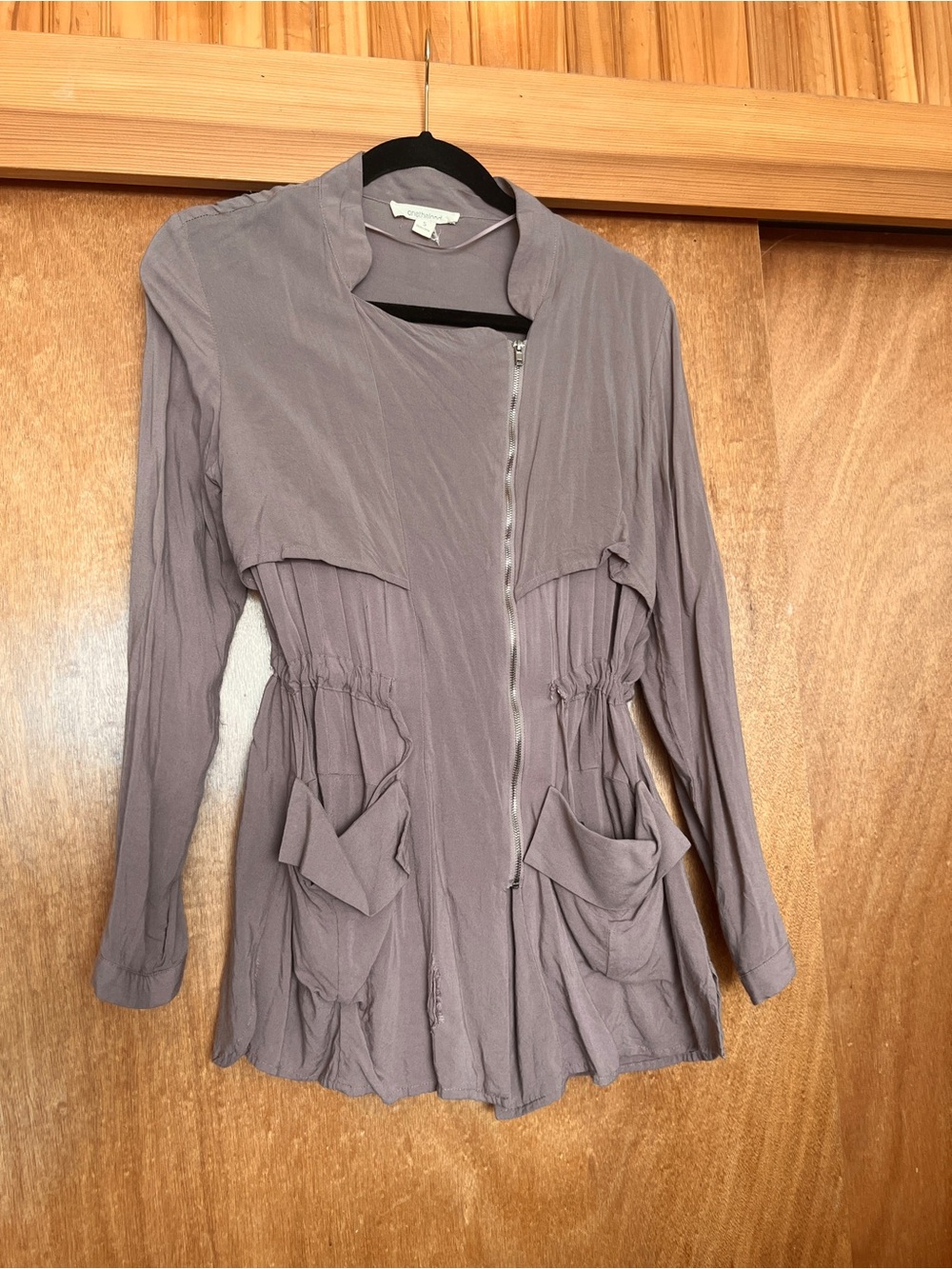 Light Taupe Drawstring Waist Jacket